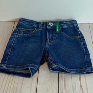 BENETTON Toddler Preppy Designer Dark Wash Blue Denim Shorts